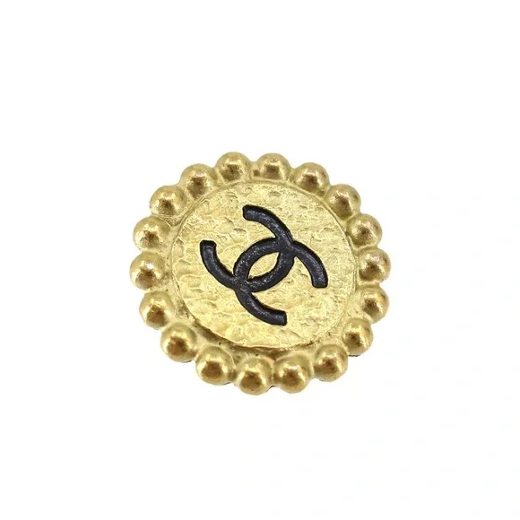 Chanel authentic vintage earrings clip on earrings gold black! Classy+Beautiful💄 - Picture 6 of 6